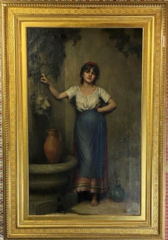 Daniel Strain, American 1847-1925 French School image of a Full length Woman