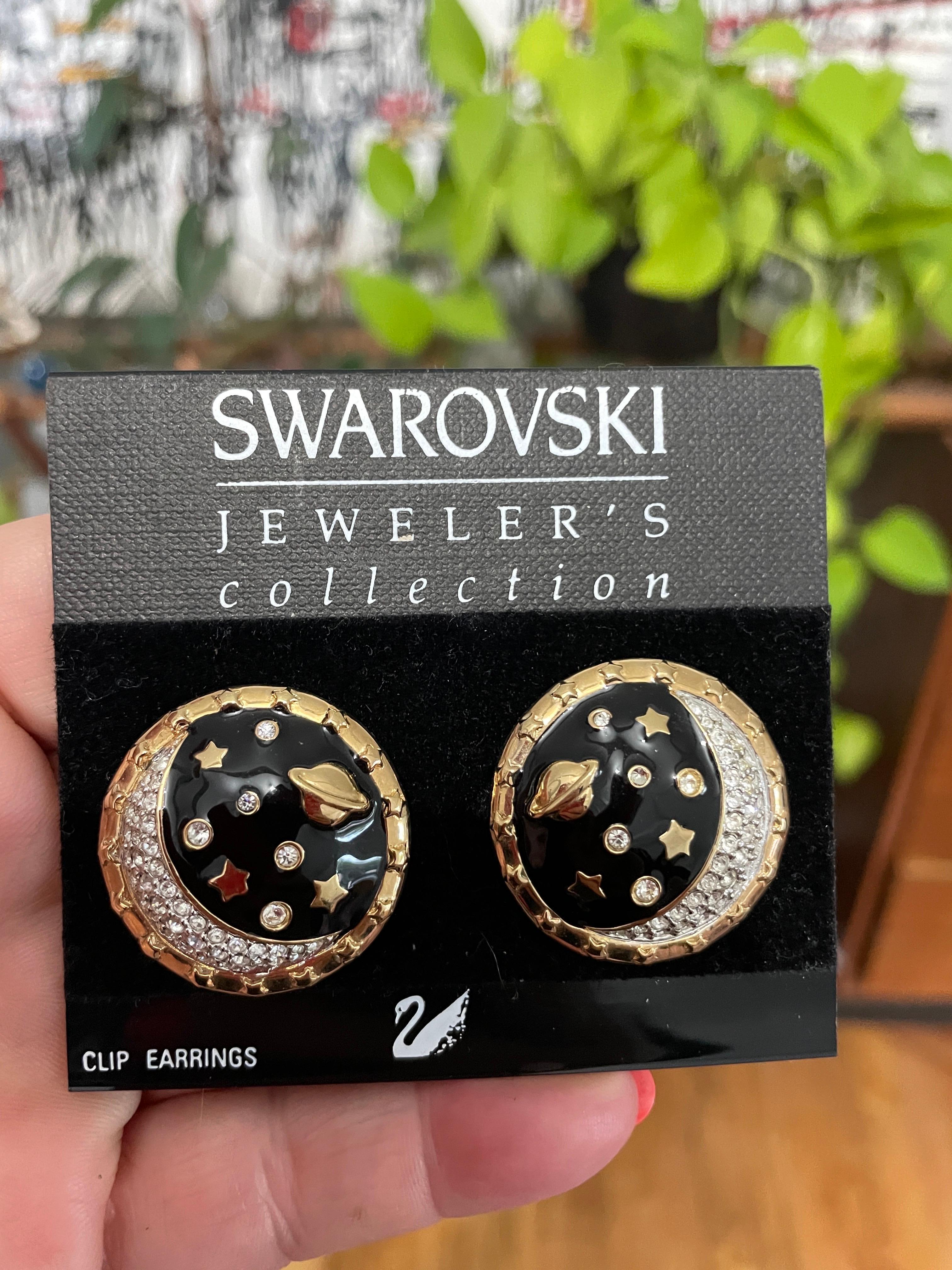 swarovski earrings moon and stars