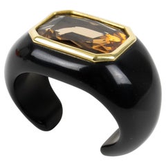 Daniel Swarovski Bracelet en résine avec strasss taille ambre massif