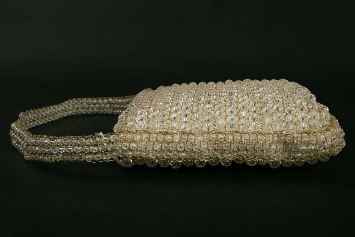 Daniel Swarovski Evening Bag with Pearls and Silk In Excellent Condition For Sale In SAINT-OUEN-SUR-SEINE, FR
