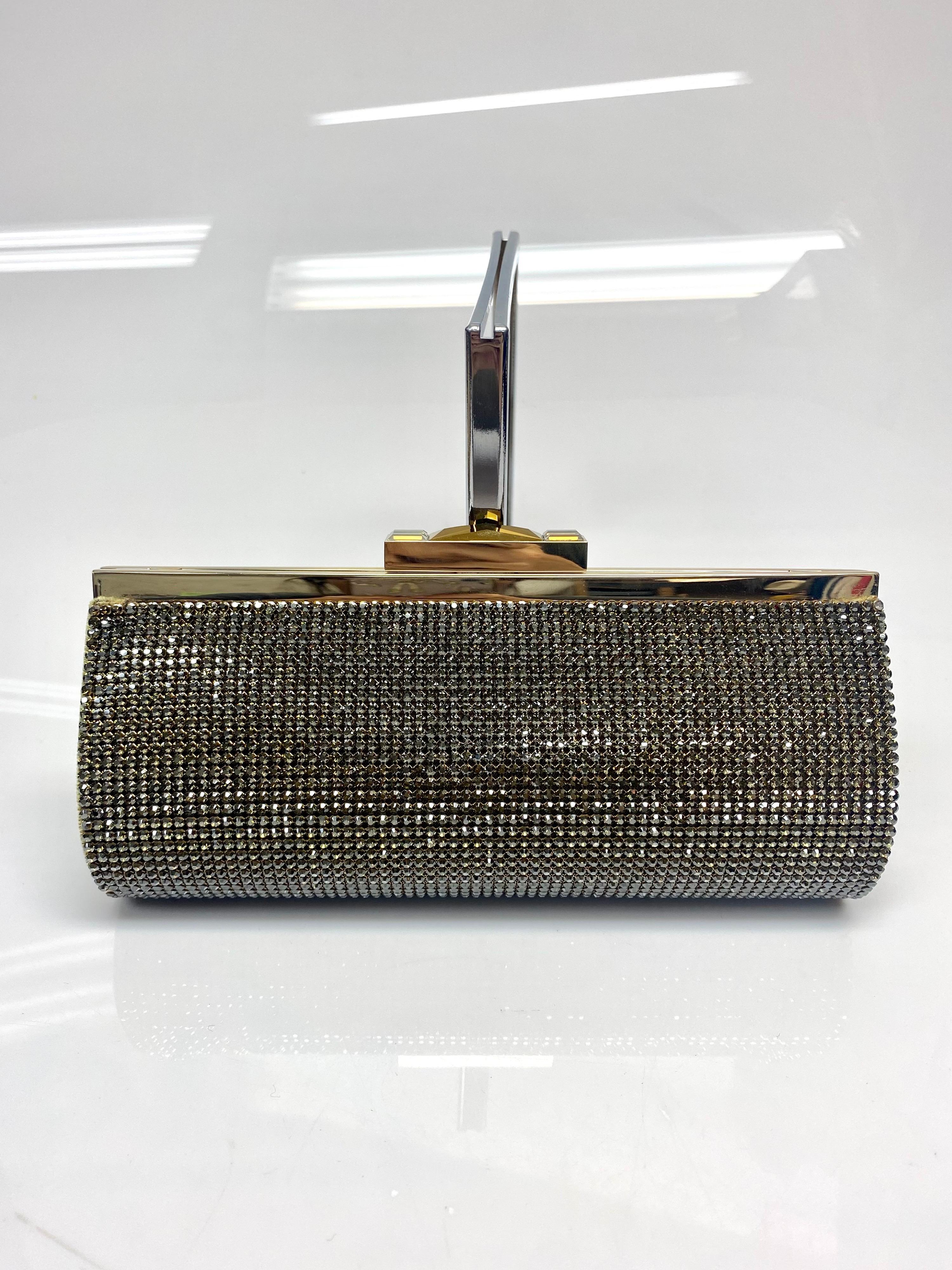 Daniel Swarovski Gold Clutch with Chain Strap In Excellent Condition In West Palm Beach, FL