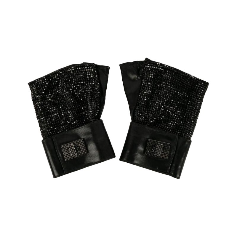 Daniel Swarovski Leather Mittens For Sale