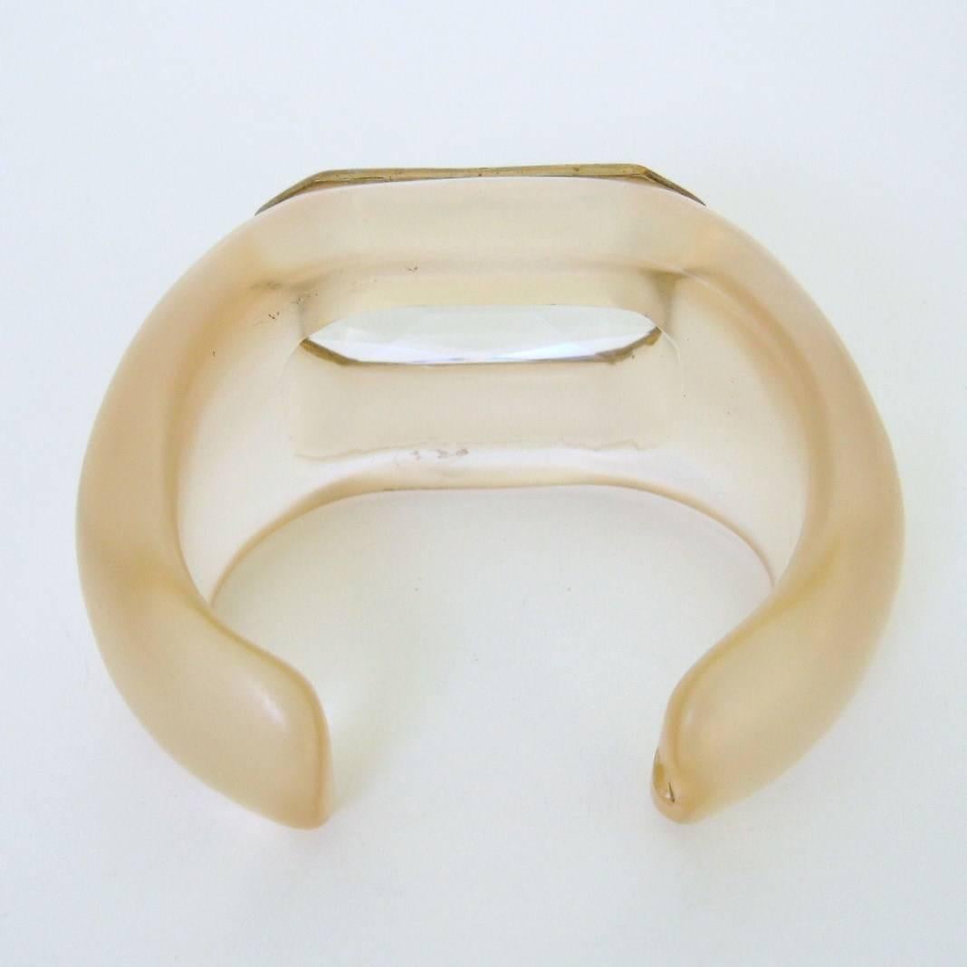 Daniel Swarovski Molded Bracelet Crystal Bezel Cuff 1990s In Excellent Condition For Sale In Wallkill, NY