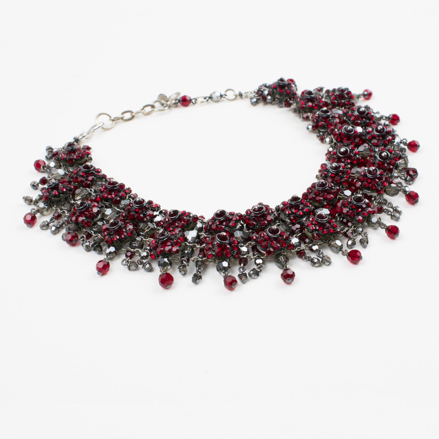 Daniel Swarovski Paris Collier ras du cou en cristal rouge d'inspiration victorienne Unisexe en vente