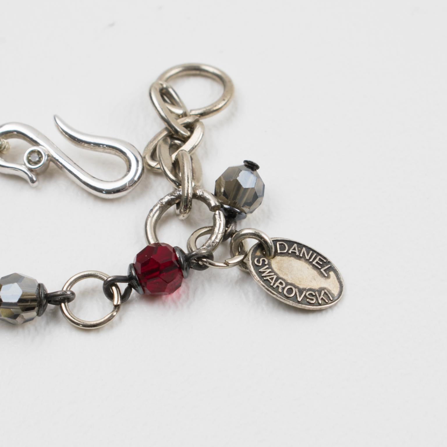 Women's or Men's Daniel Swarovski Paris Victorian-Inspired Red Crystal Choker Necklace For Sale