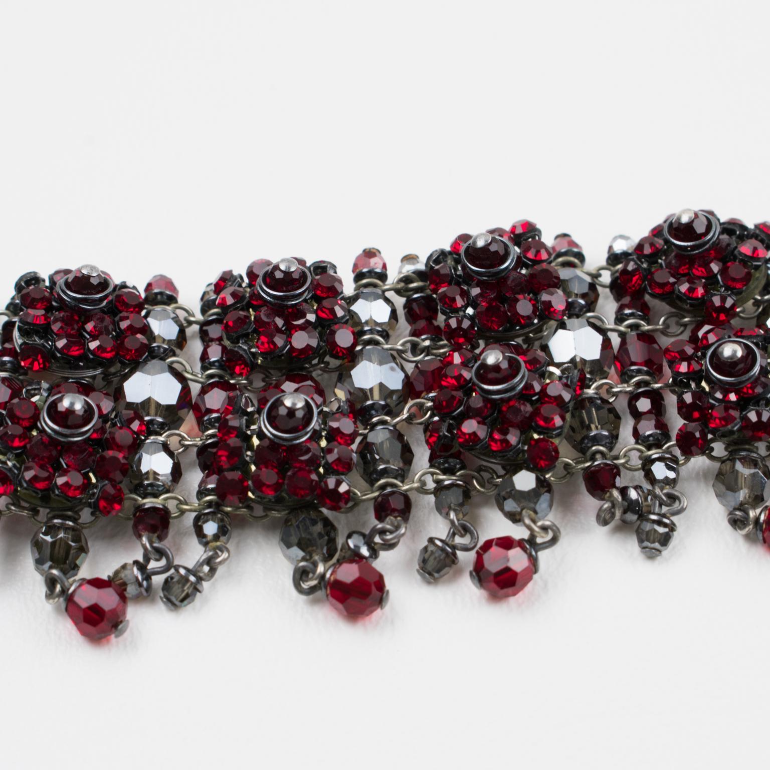 Daniel Swarovski Paris Victorian-Inspired Red Crystal Choker Necklace For Sale 1