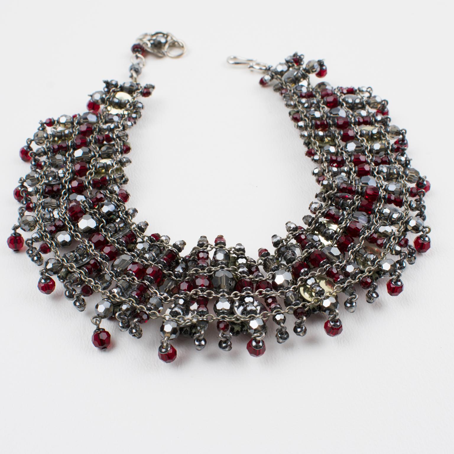 Daniel Swarovski Paris Victorian-Inspired Red Crystal Choker Necklace For Sale 2