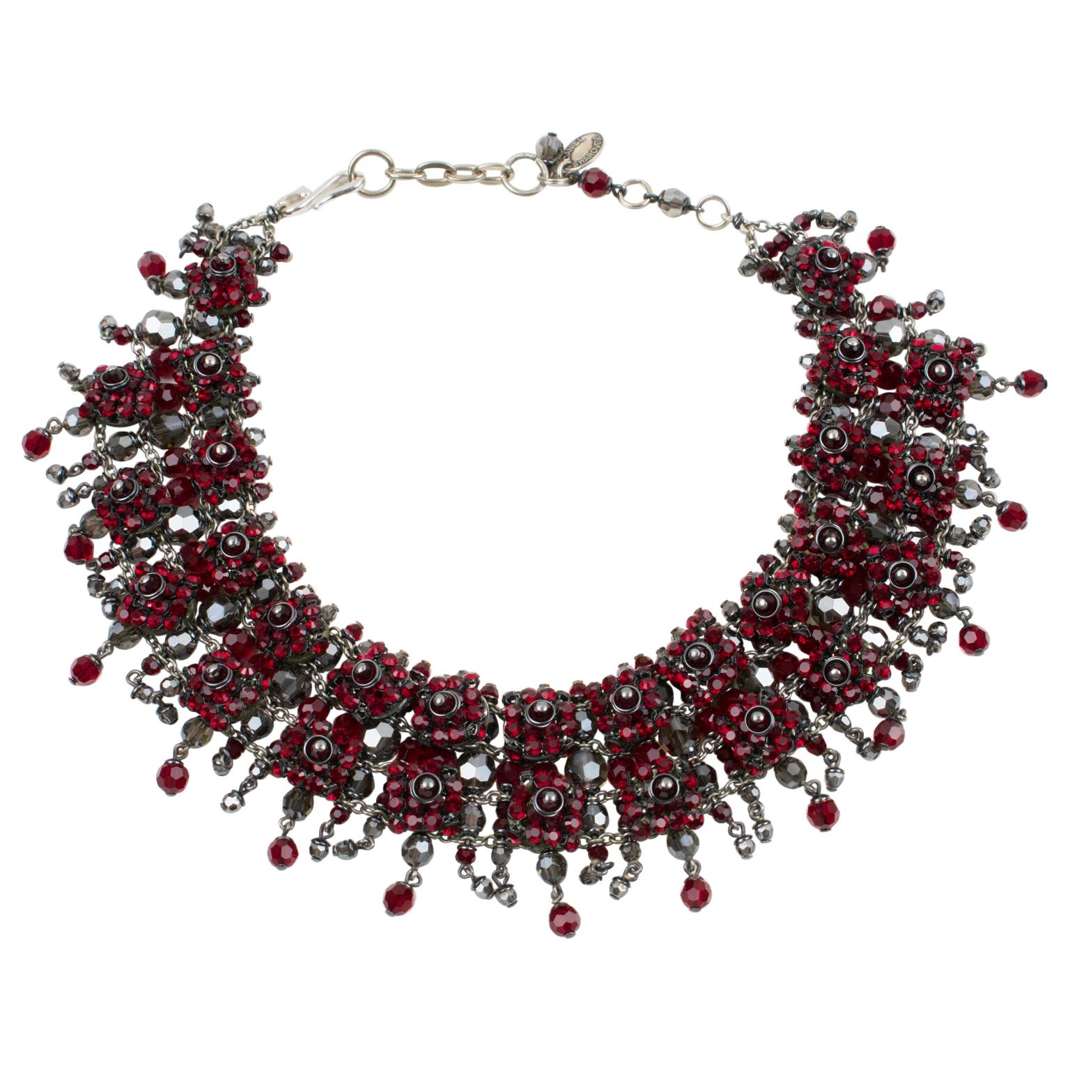Chronisch begaan Kiezelsteen Daniel Swarovski Paris Victorian-Inspired Red Crystal Choker Necklace For  Sale at 1stDibs
