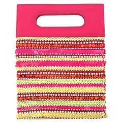 Daniel Swarovski " Pucci -Esque"  Sequins and Beads Mini Tote Evening Bag French