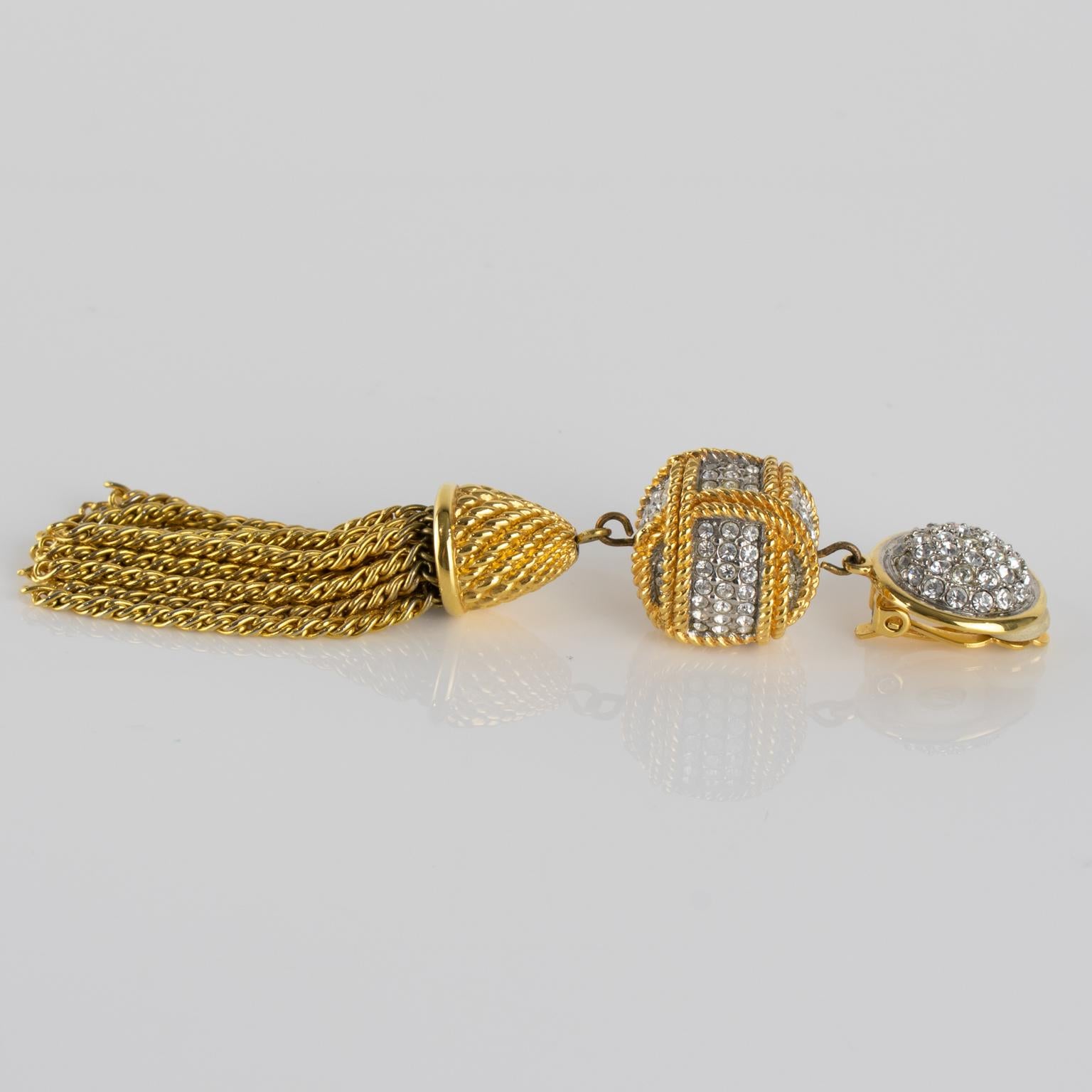 Daniel Swarovski Schwan Mark Vergoldetes Metall Jewell Clip Ohrringe im Angebot 4