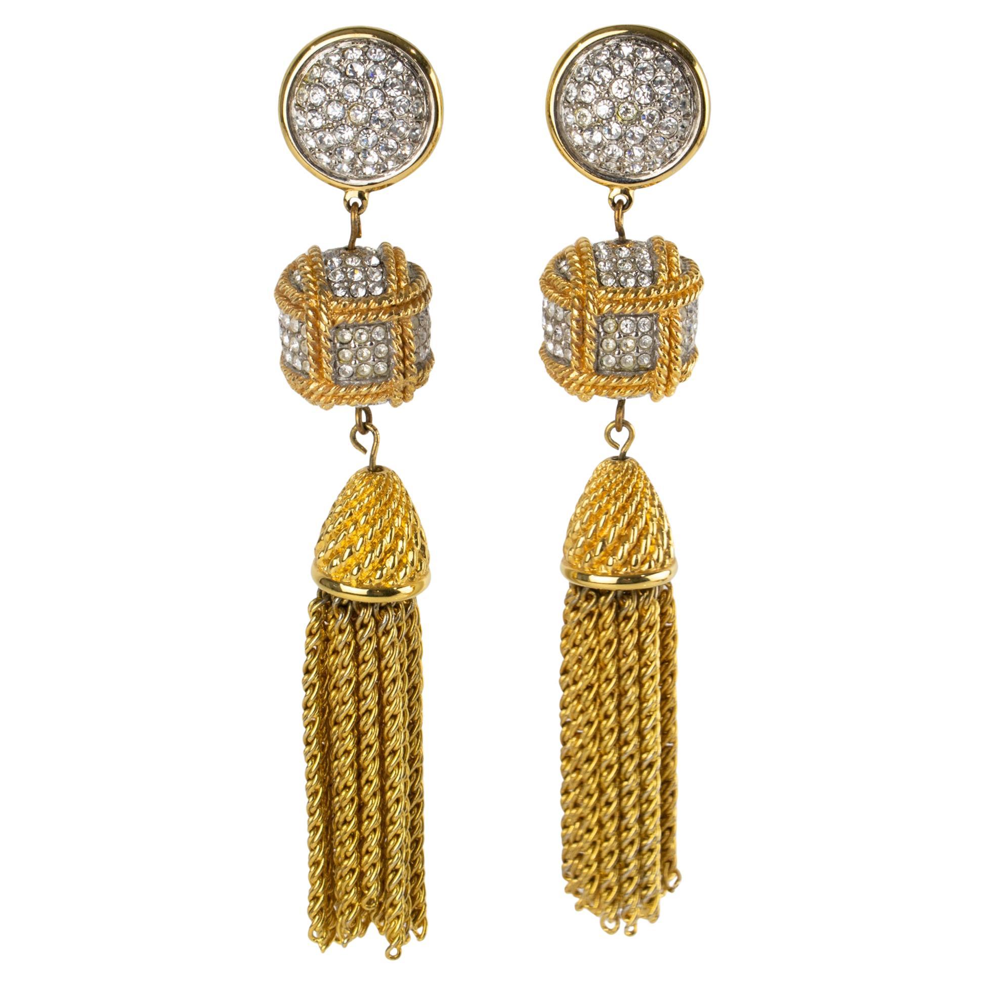 Daniel Swarovski Schwan Mark Vergoldetes Metall Jewell Clip Ohrringe im Angebot
