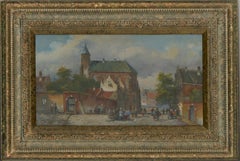 Daniel Szeberenyi (nato nel 1949) - Olio del XX secolo, Scena di strada vivace