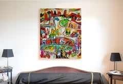 "Goldfish ", Red Yellow Green Poetic Figuration Poetic Figuration Painting