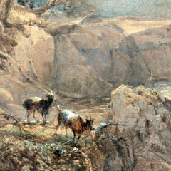 Daniel Thomas Egerton Shepherding On The Mount Watercolor Painting