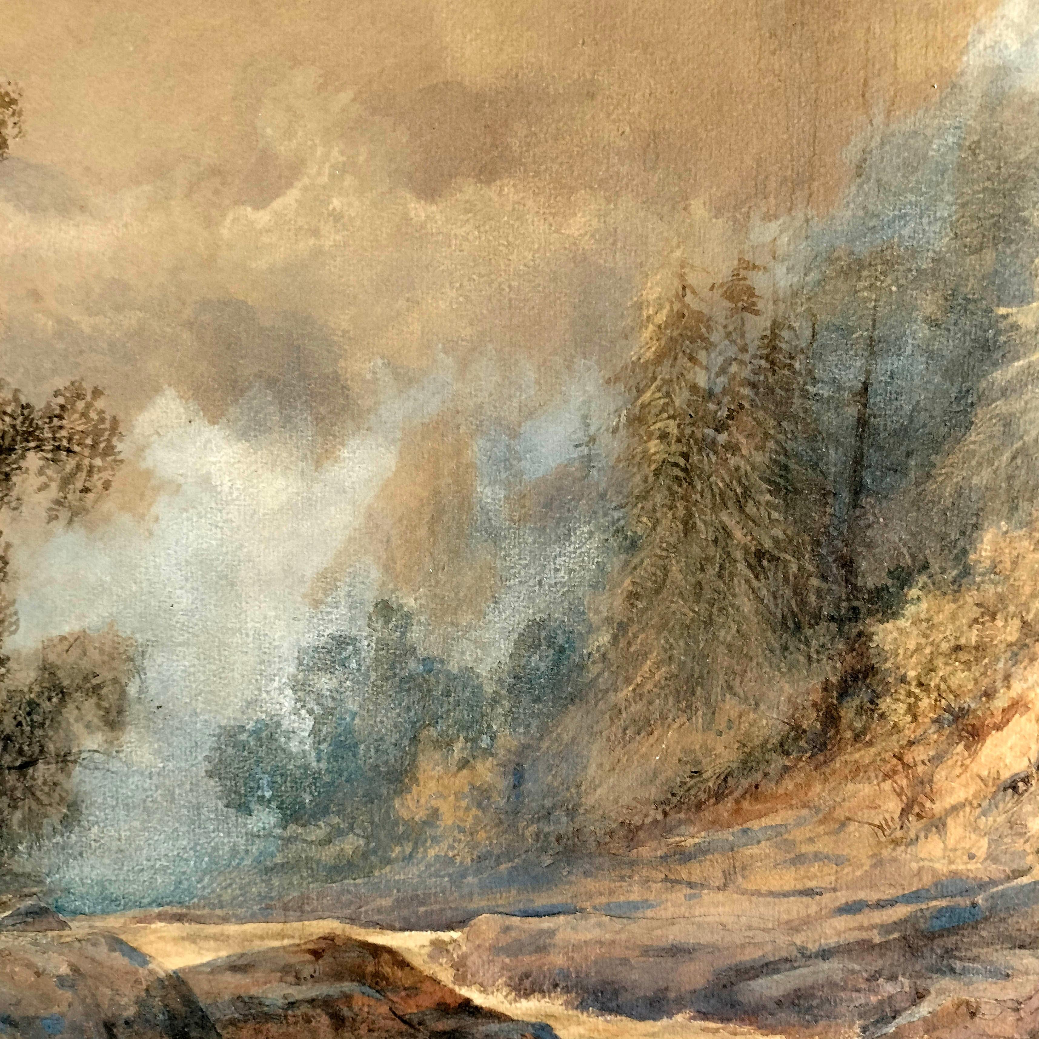 Daniel Thomas Egerton Hirte auf dem Mount, Aquarellgemälde (Romantik) im Angebot