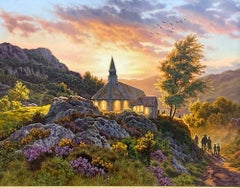 Daniel Van der Putten Derrycunihy Church Ladies View Kerry Oil Painting on Panel