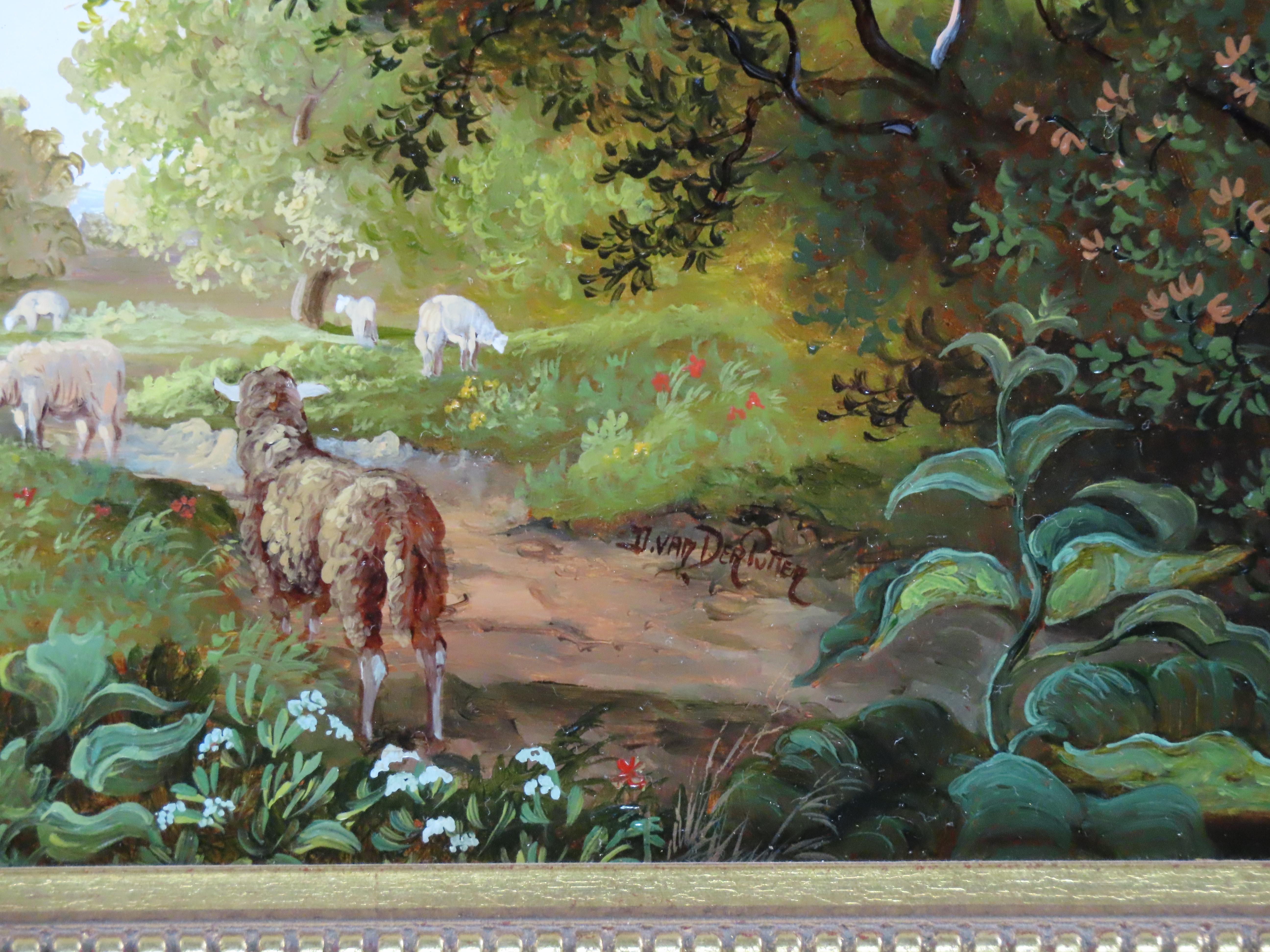 Huile originale sur panneau, DANIEL van der PUTTEN, « La rivière à Gayton » en vente 2