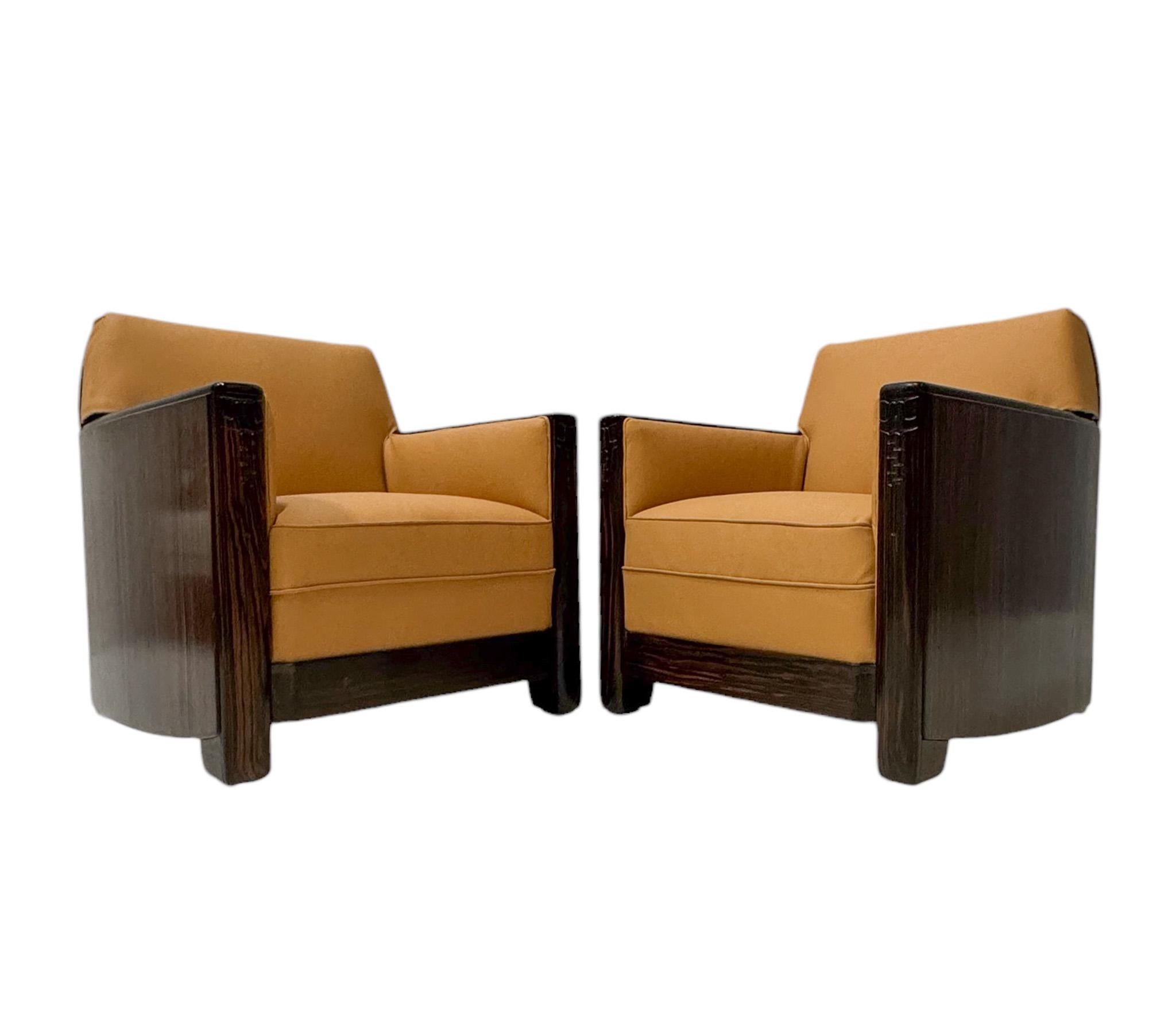 Dutch Daniël van Dorp Art Deco Amsterdamse School Lounge Chairs for Gebroeders Reens For Sale