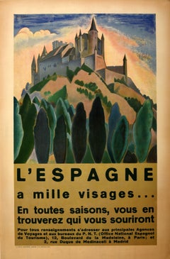 Original Vintage Travel Poster Spain A Thousand Faces L'Espagne A Mille Visages