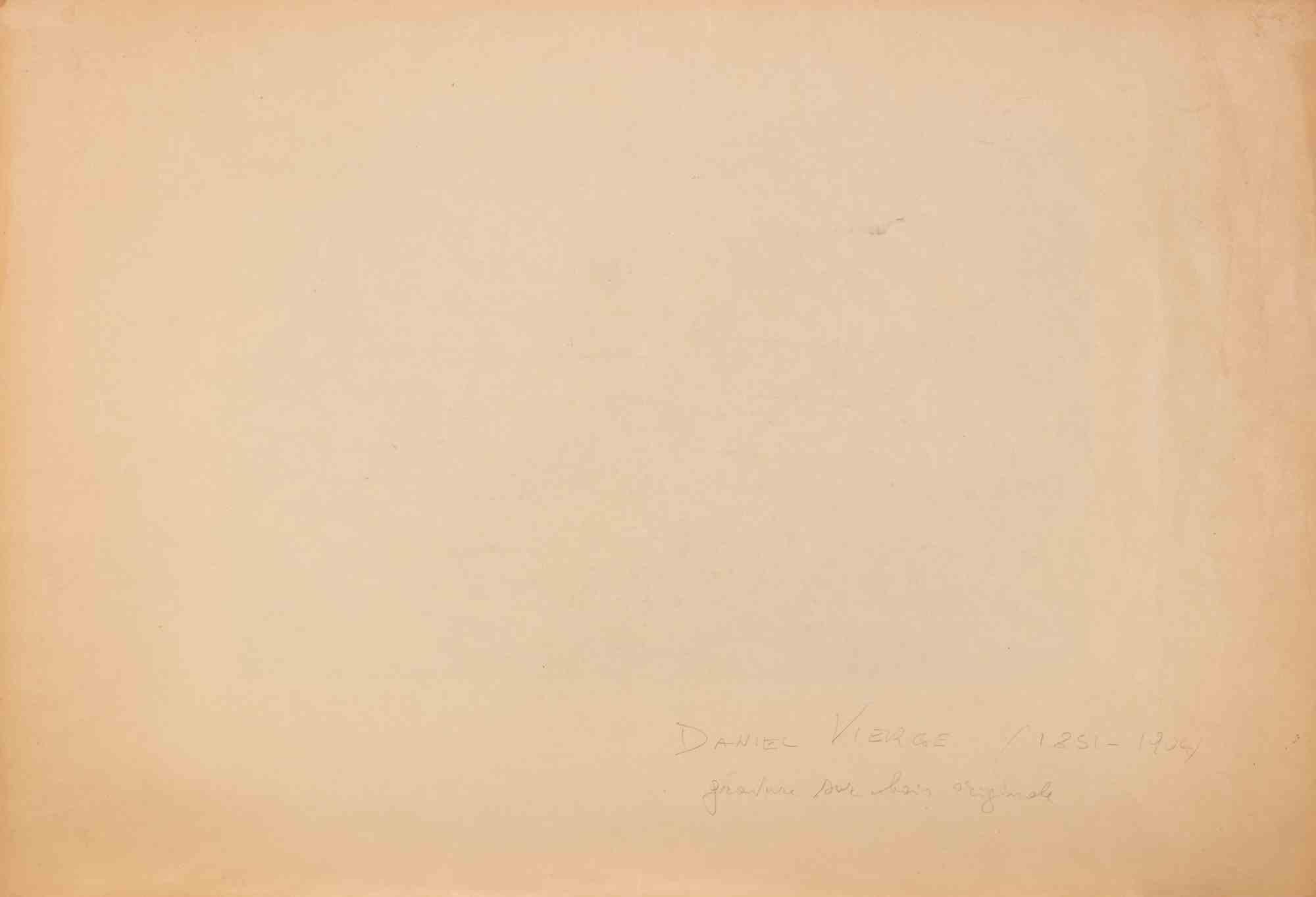 Concert en Plein - Woodcut by Daniel Vierge - 19th Century For Sale 1