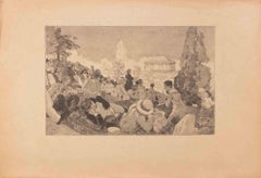 Concert en Plein - Woodcut by Daniel Vierge - 19th Century