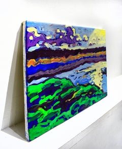 Leeds Athens Marsh (Fauvist Style Oil Painting on Canvas of Sunlit Landscape)