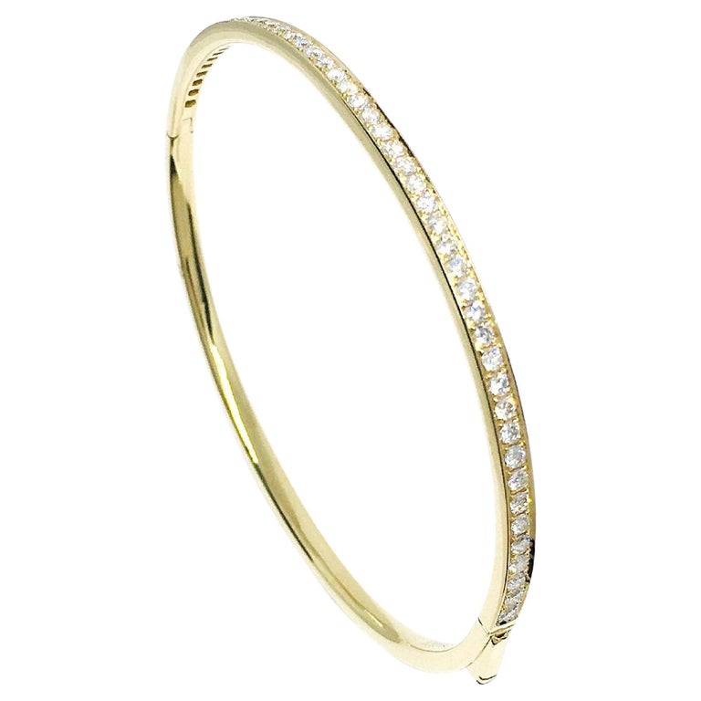Daniel Waknine 18 Karat Yellow Gold Diamond Bangle Bracelet For Sale at ...
