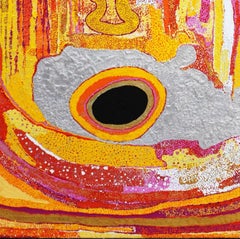 Uomo vespa Pittura astratta su lino, pittura polimerica, con cornice, 2010+