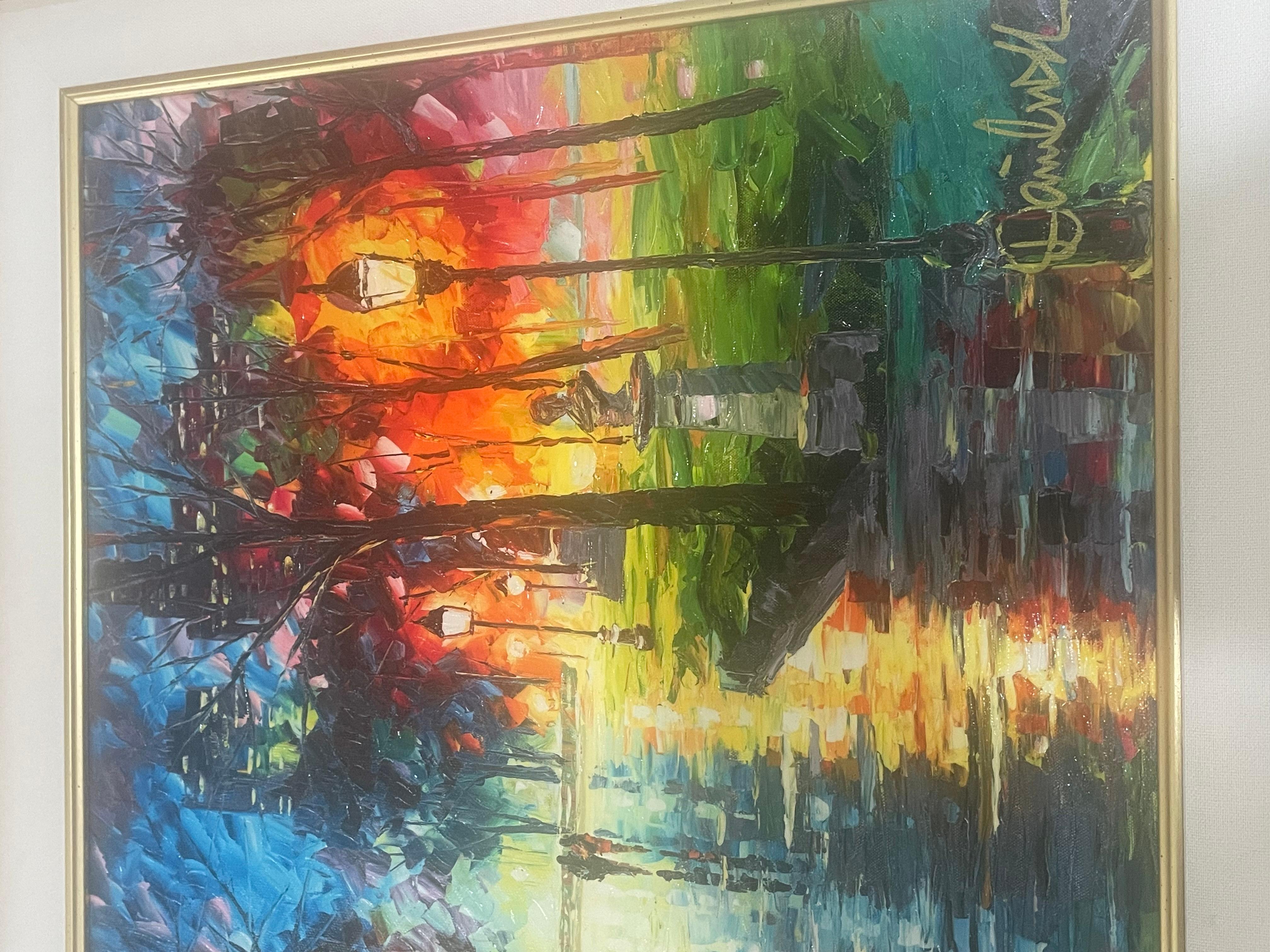 This is a Daniel wall embellished giclee . In good condition. Measures 31x27
