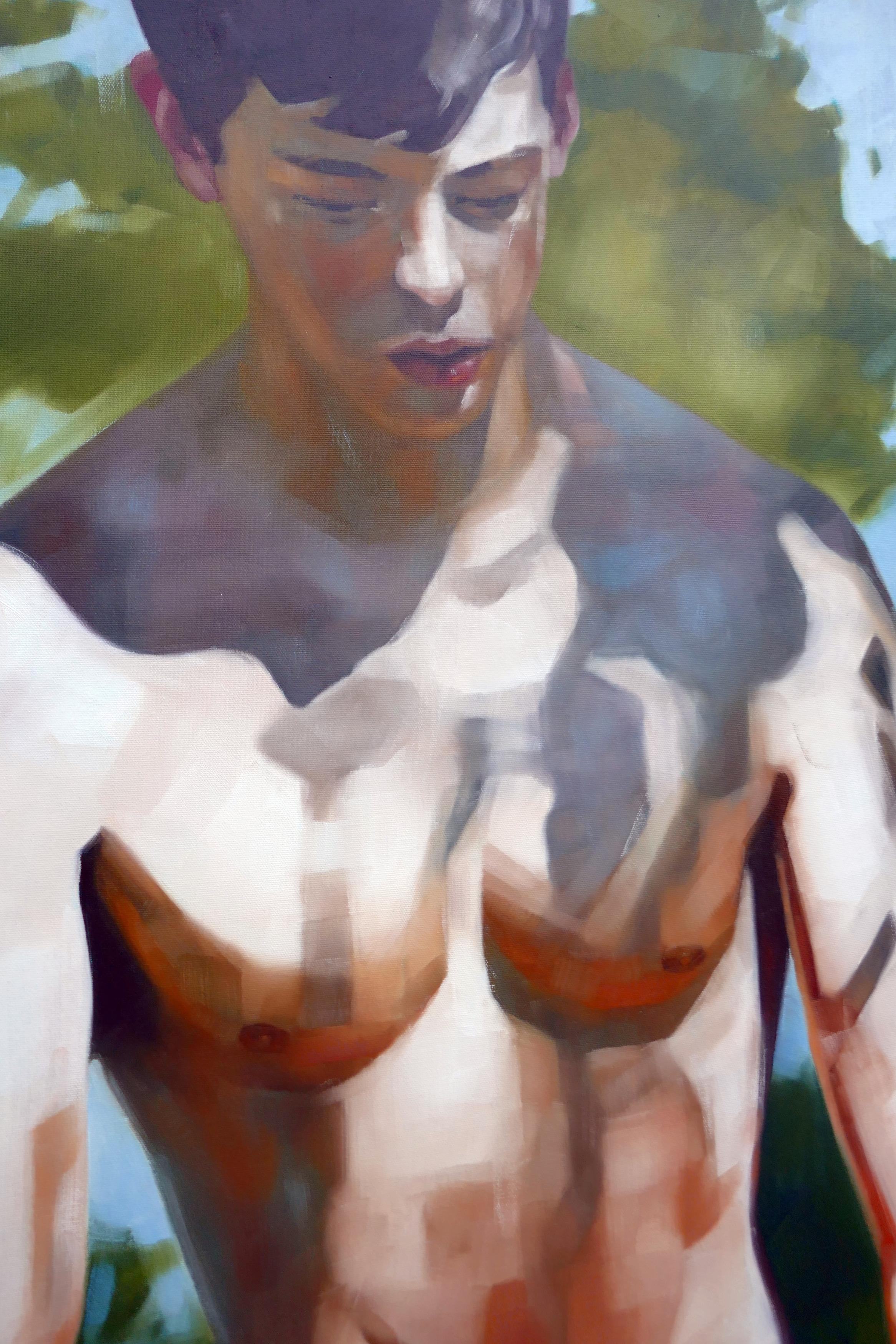 Camouflage - Pittura ad olio figurativa espressiva contemporanea - Painting di Daniel Wimmer