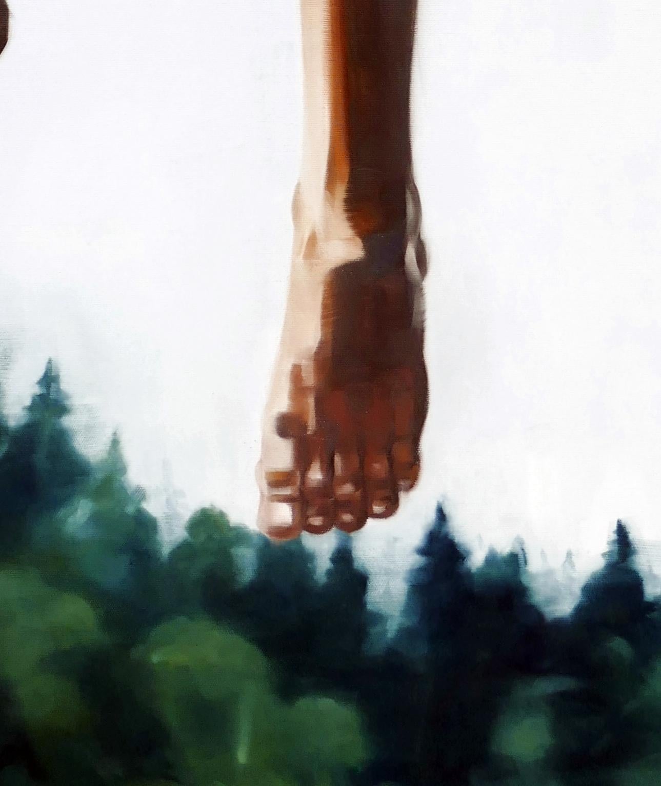 Downs ist das neue Up 10  - Contemporary Expressive Figurative Ölgemälde im Angebot 2