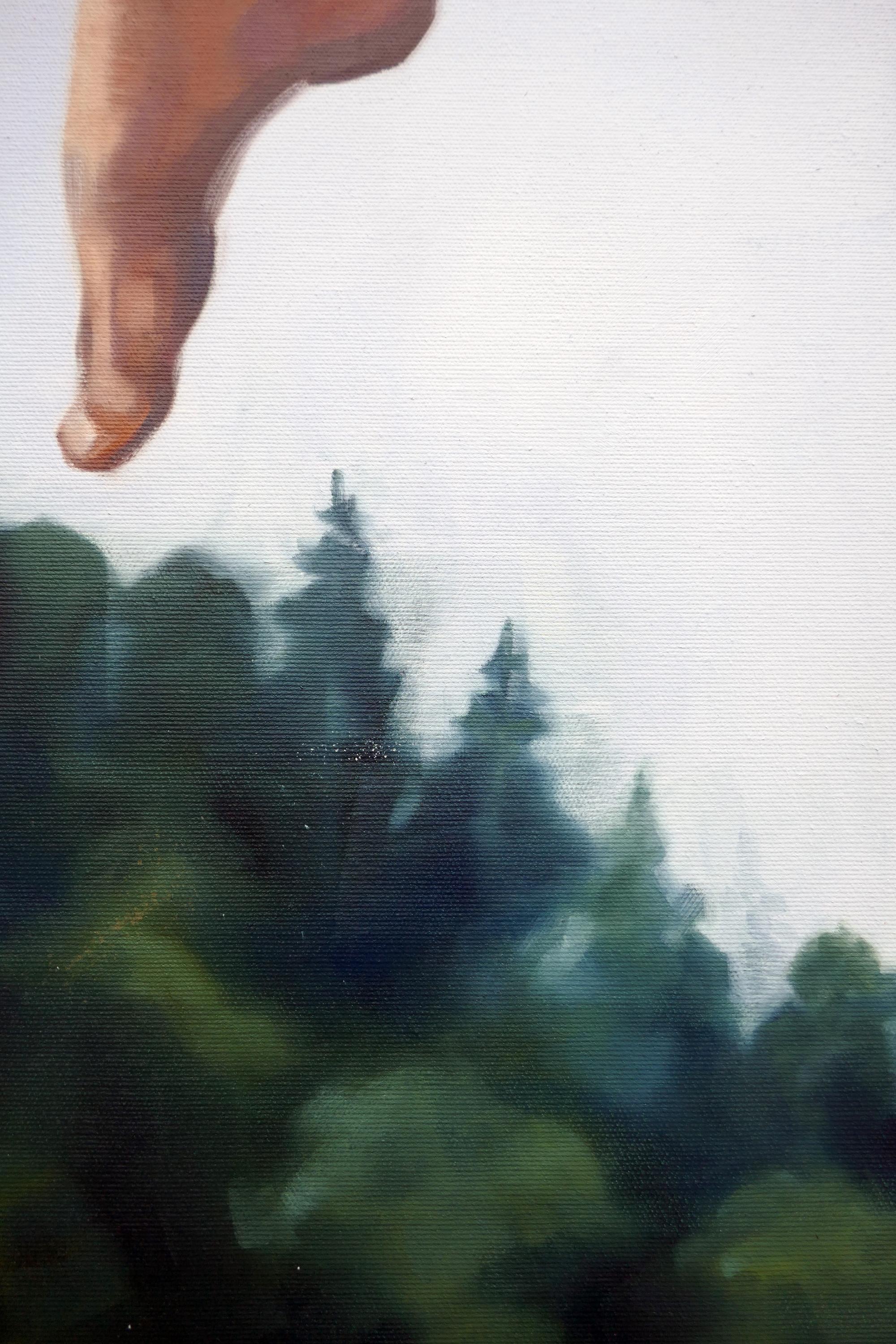 Downs ist das neue Up 10  - Contemporary Expressive Figurative Ölgemälde im Angebot 3