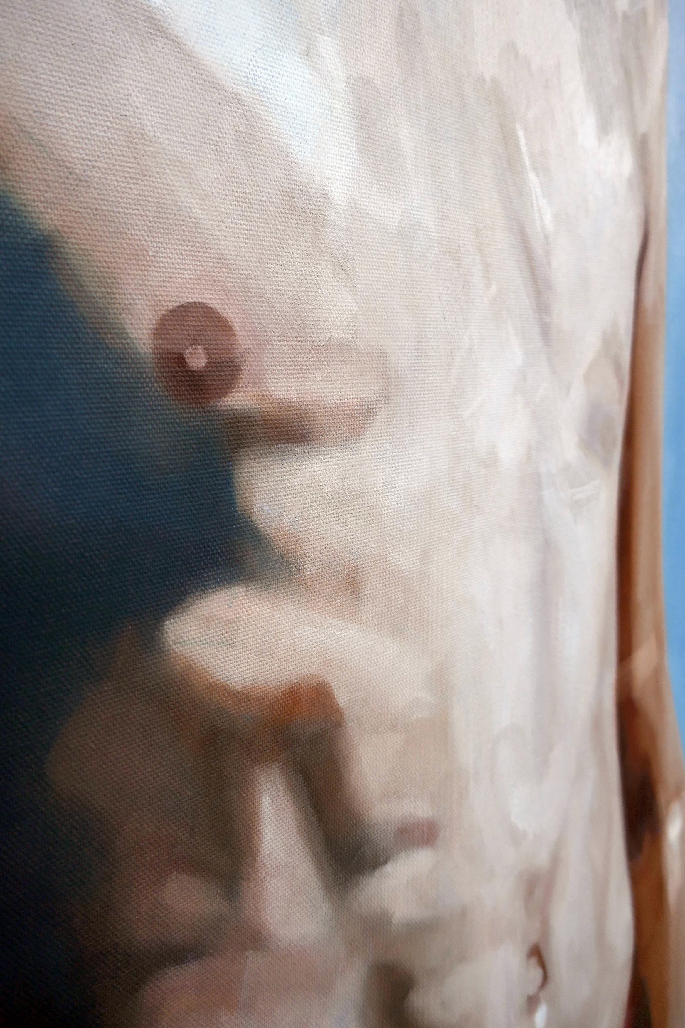 Daunen ist das Neue Up 3  - Contemporary Expressive Figurative Ölgemälde – Painting von Daniel Wimmer
