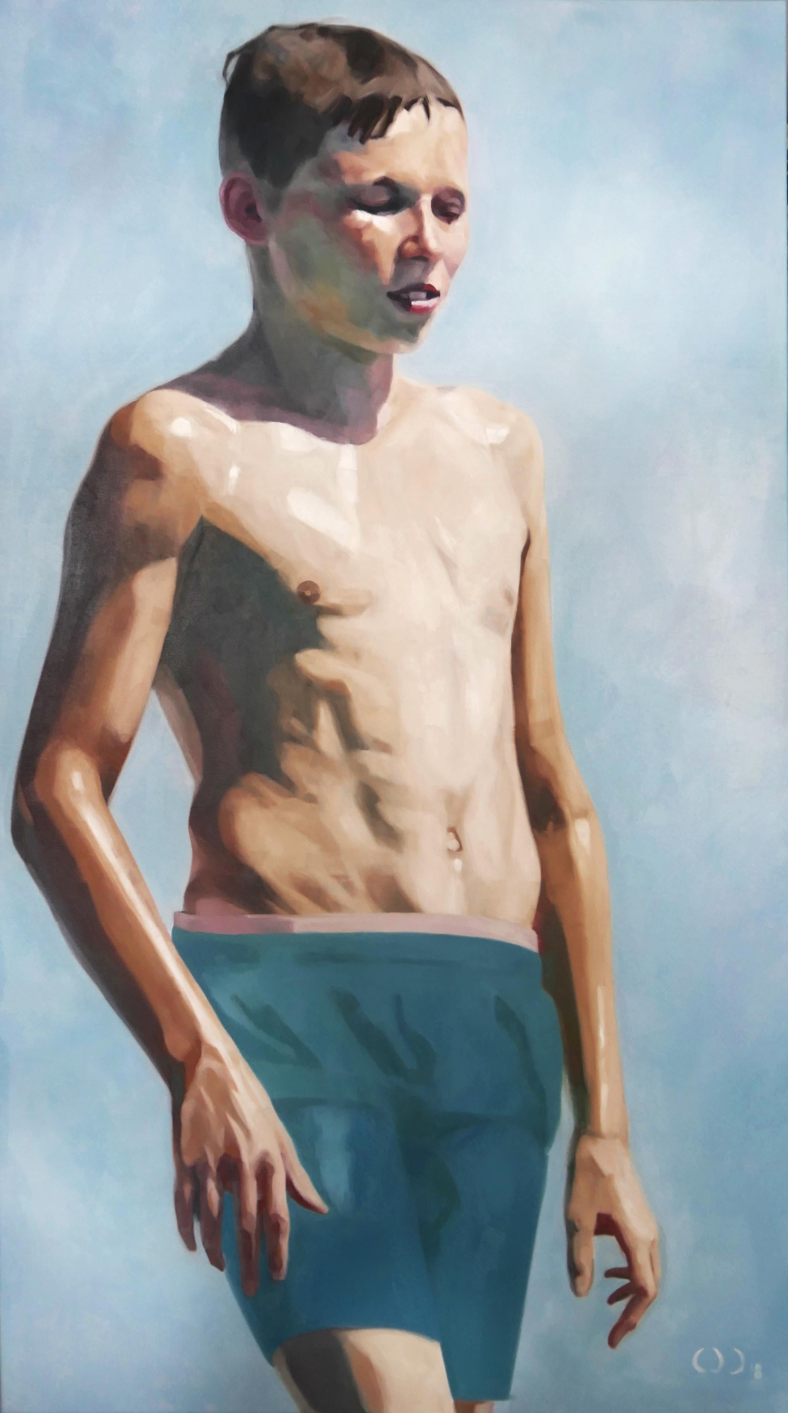 Down Is The New Up 3  - Contemporary Expressive Figurative Oil Painting
