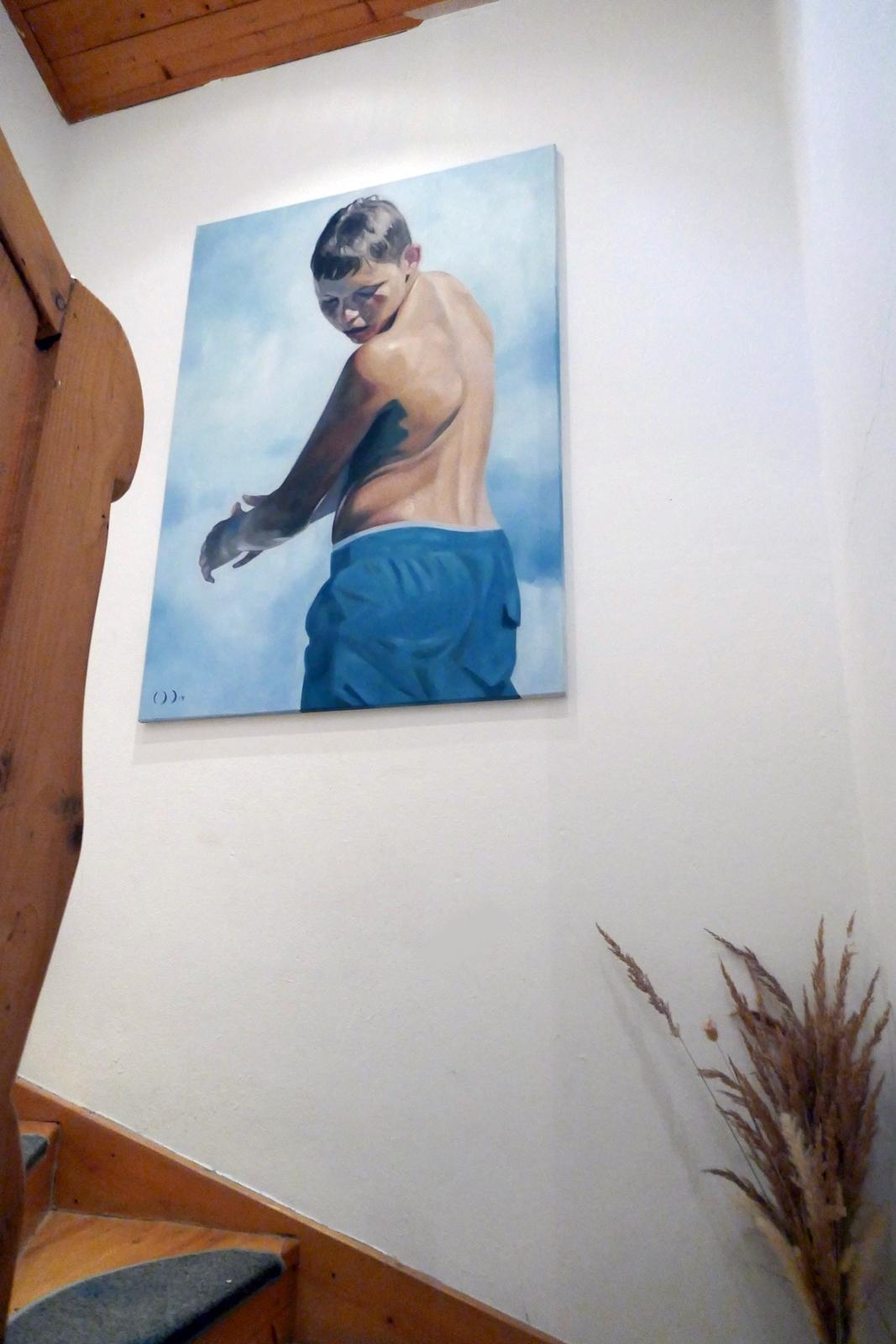 Die Inspiration für Daniel Wimmers Kunst geht stets vom menschlichen Körper aus. Er ist besonders fasziniert von den schönen Farben der Haut und ist ständig auf der Suche nach faszinierenden Lichtsituationen.
Der skulpturale Aspekt der Malerei ist