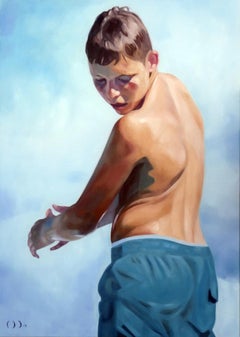 Down Is The New Up 5  - Pintura al óleo figurativa expresiva contemporánea