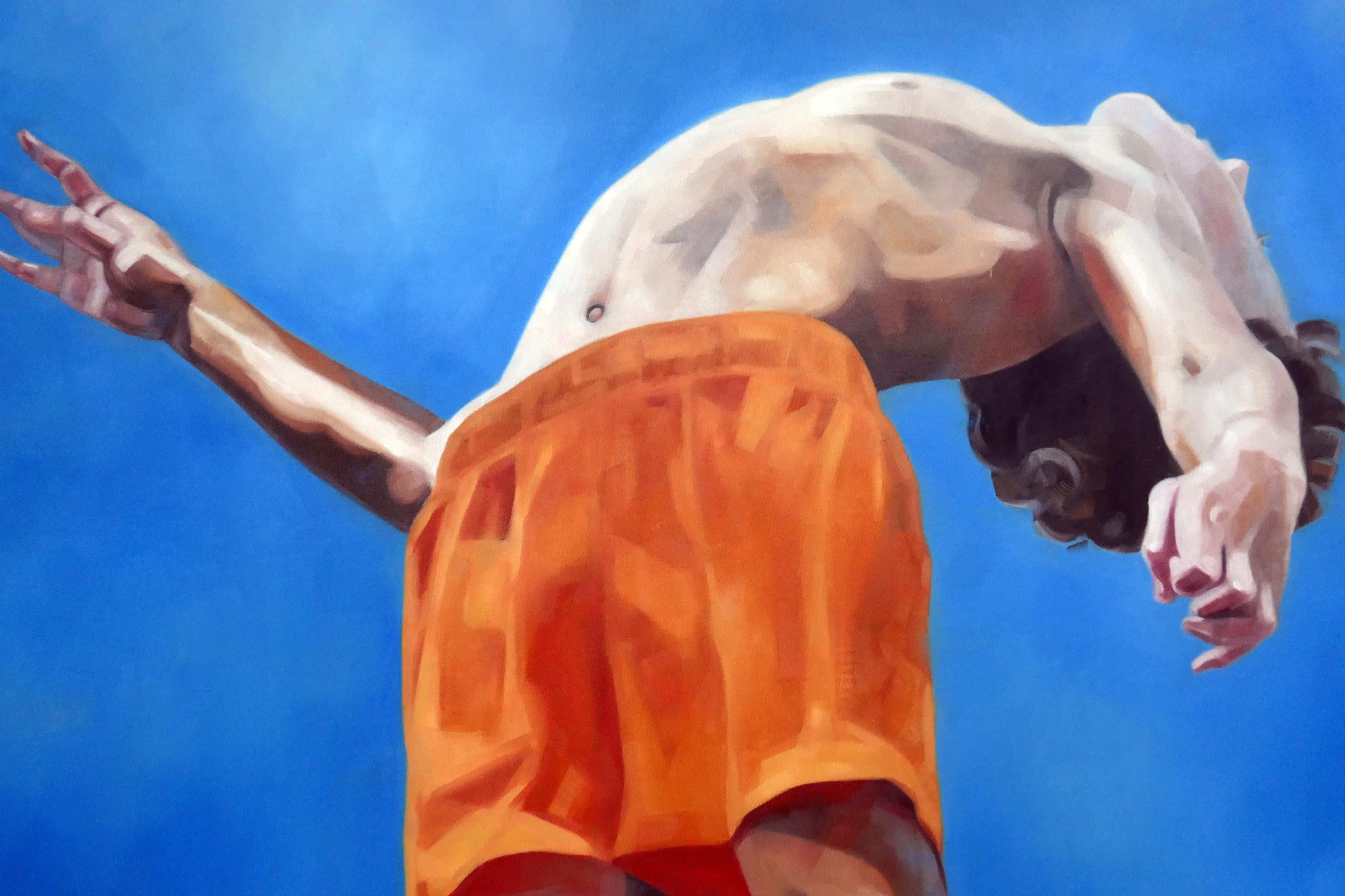 Down is the New Up 7  - Pittura a olio figurativa espressiva contemporanea - Painting di Daniel Wimmer