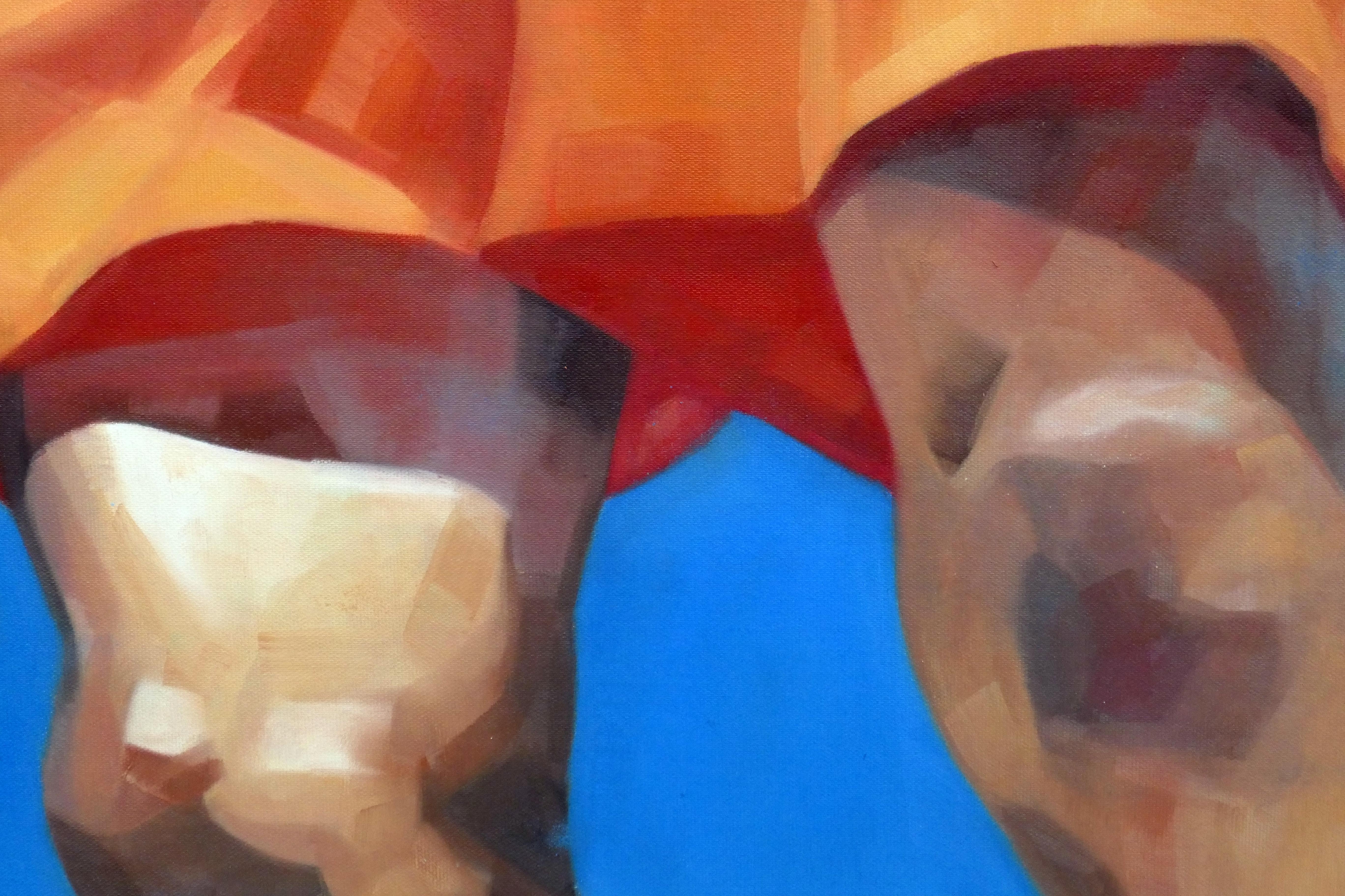 Down is the New Up 7  - Pittura a olio figurativa espressiva contemporanea - Painting Contemporaneo di Daniel Wimmer