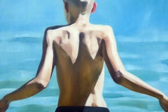 Ricordi d'estate   - Pittura a olio figurativa espressiva contemporanea