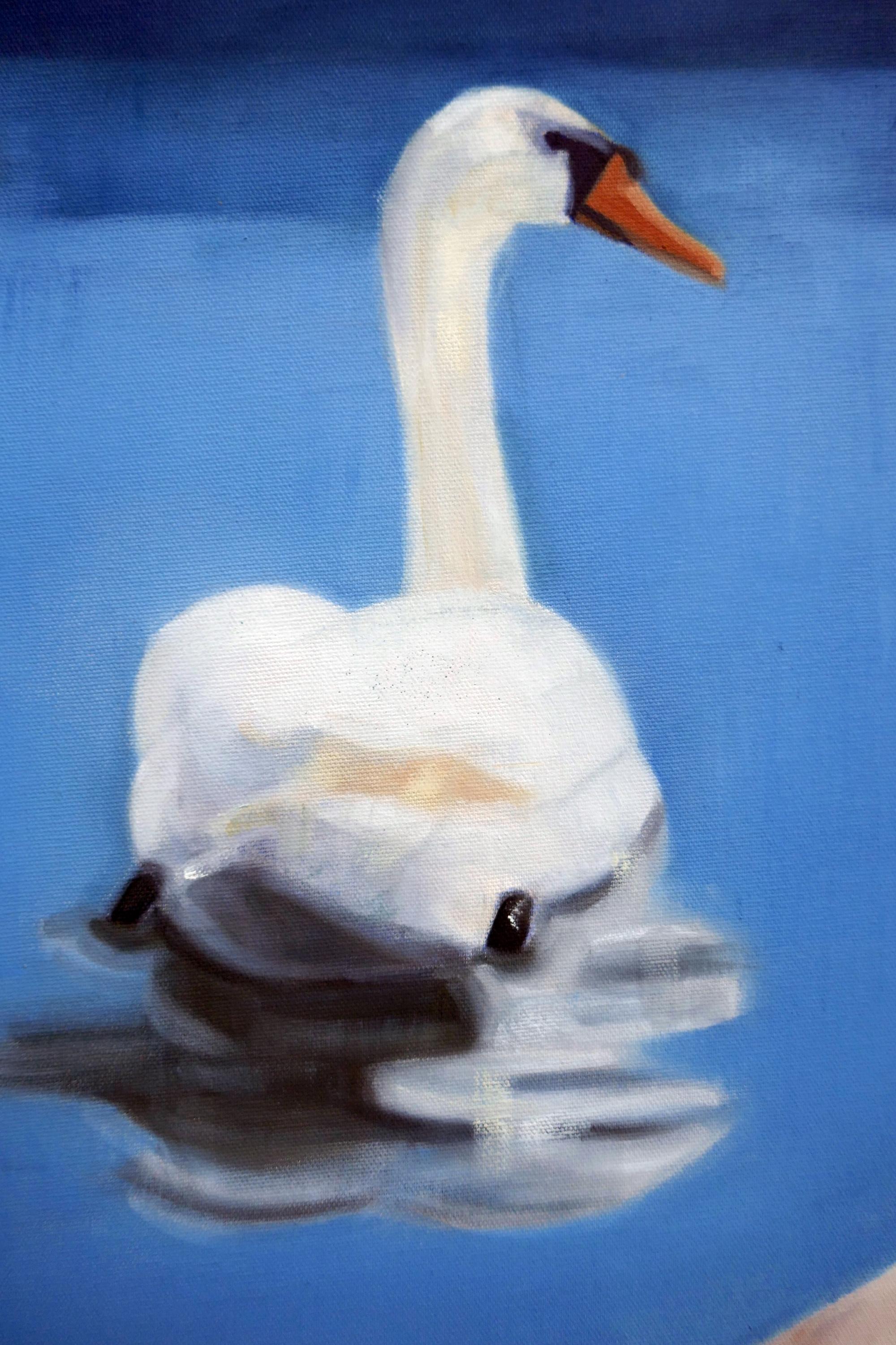 Schwan  - Contemporary Expressive Figurative Ölgemälde im Angebot 1