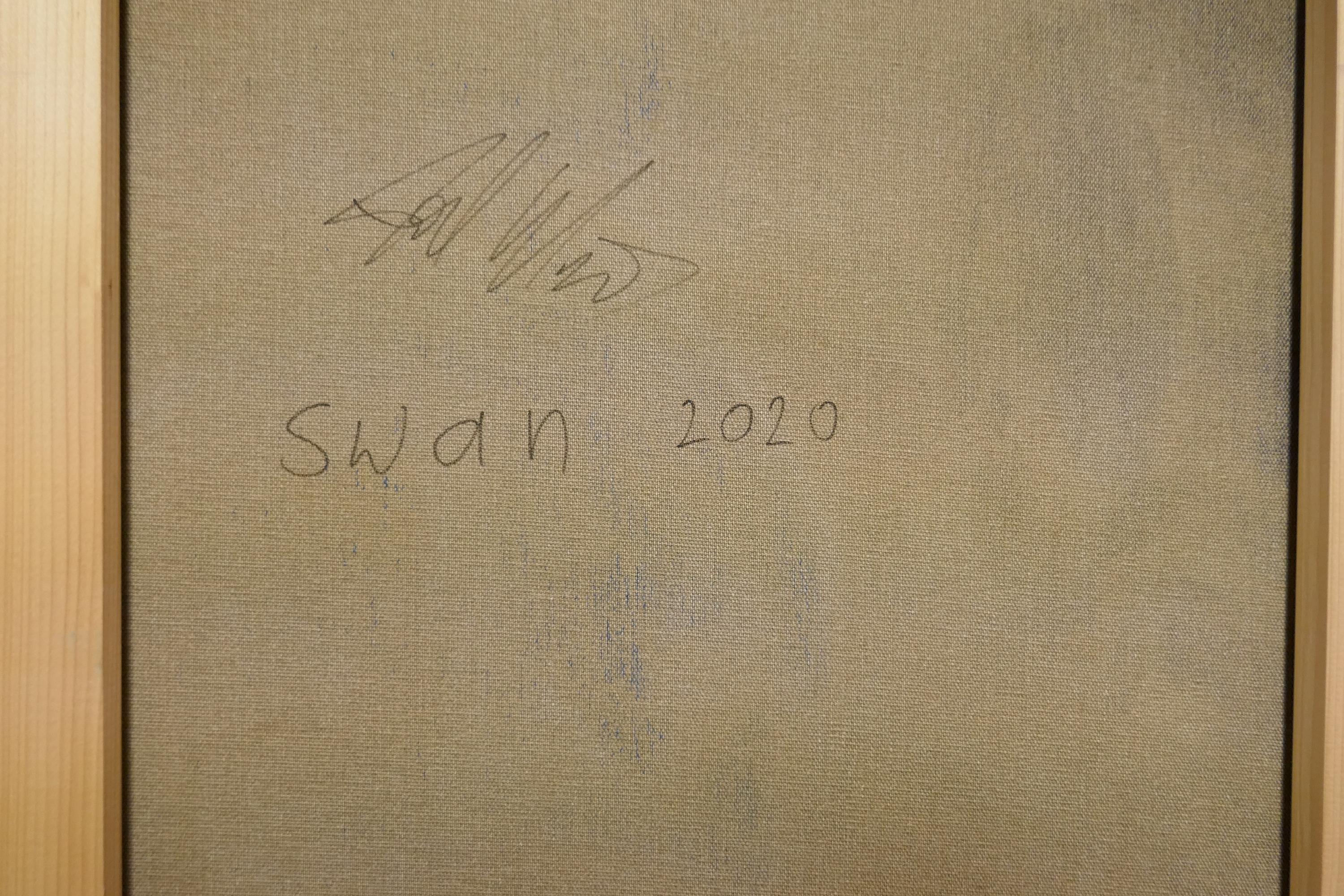 Schwan  - Contemporary Expressive Figurative Ölgemälde im Angebot 3