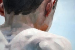 L'isola  - Pittura a olio figurativa espressiva contemporanea