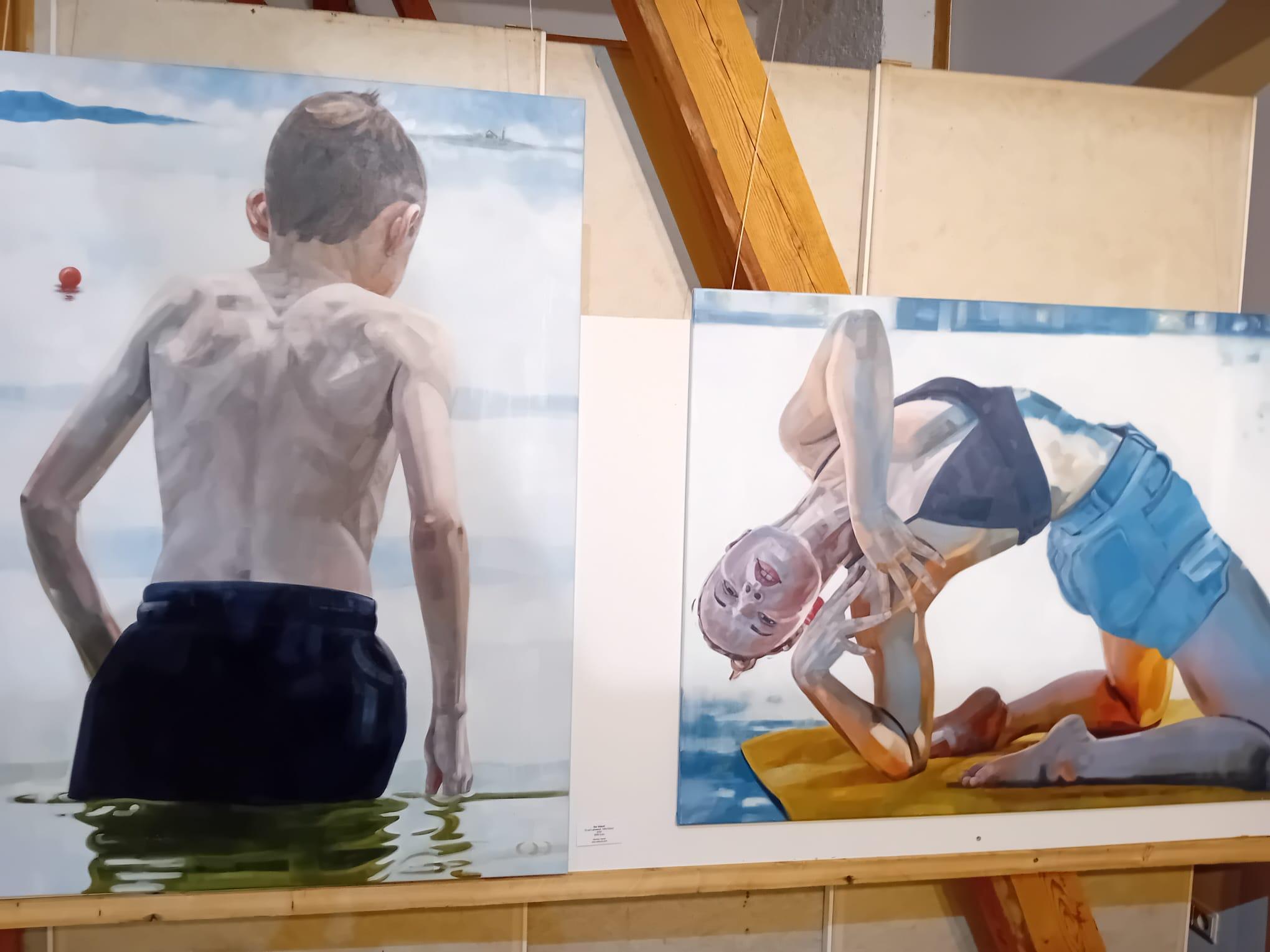 The Island  - Contemporary Expressive Figurative Ölgemälde im Angebot 1