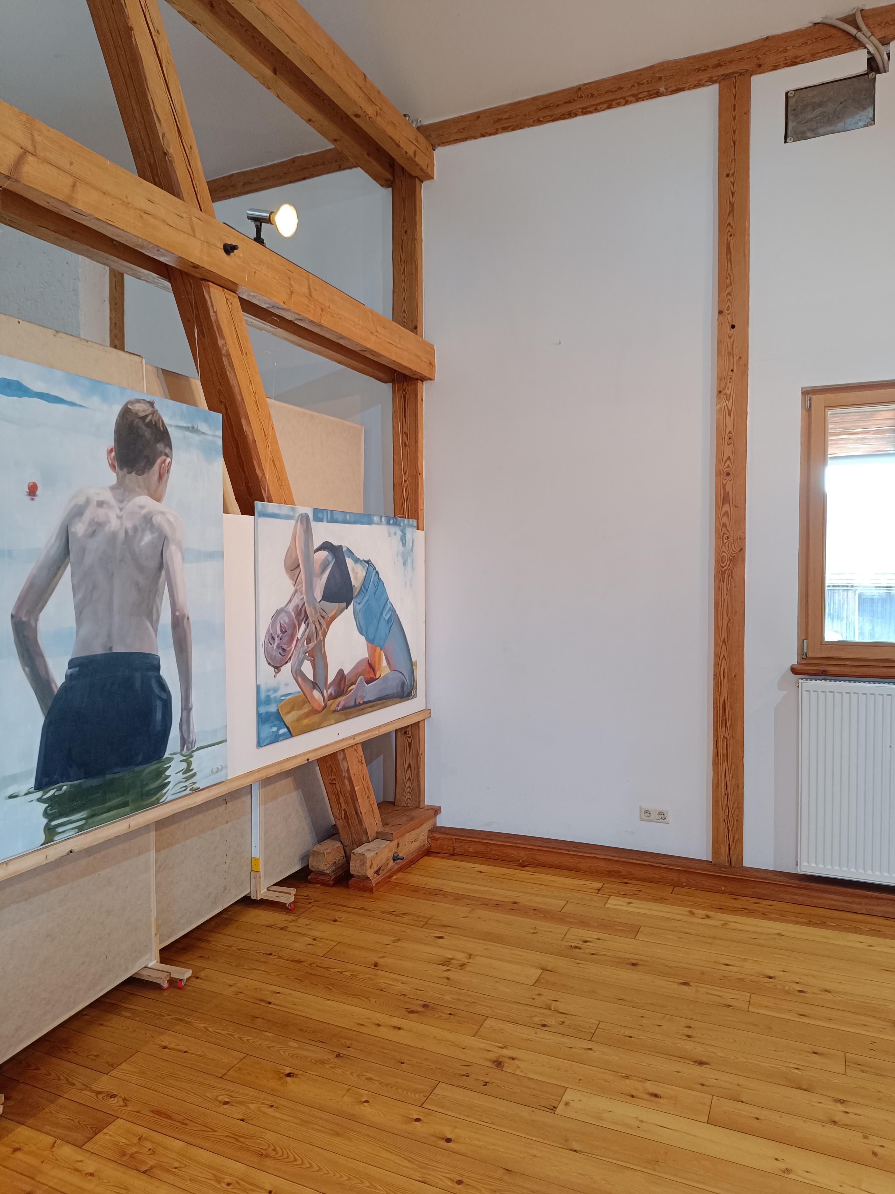 The Island  - Contemporary Expressive Figurative Ölgemälde im Angebot 3