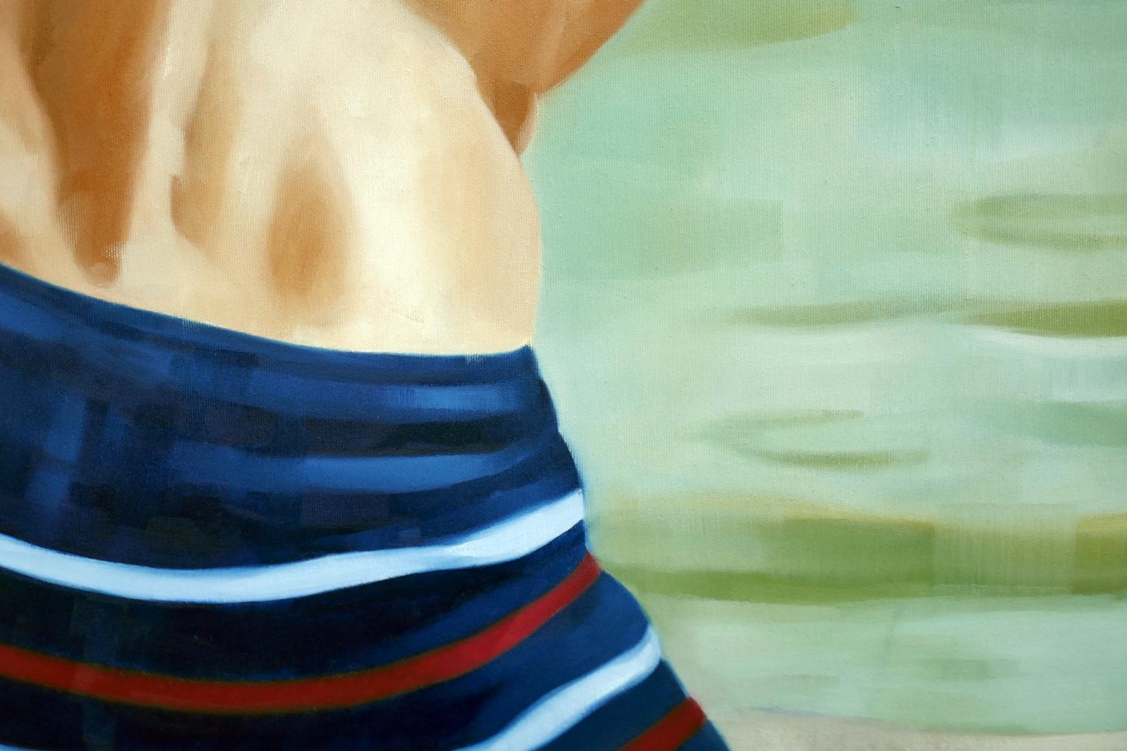 Wurf  ( Lancio lungo)  - Pittura a olio figurativa espressiva contemporanea in vendita 2