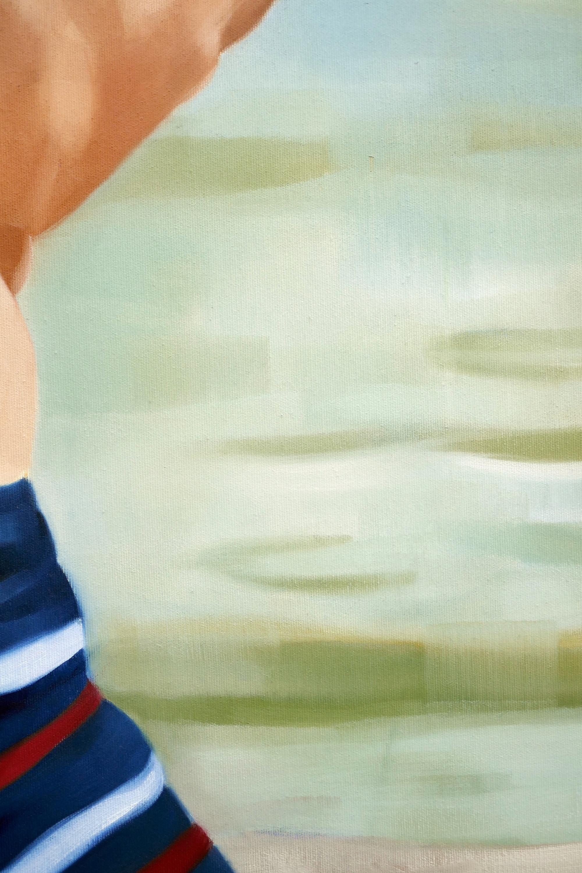 Wurf  ( Lancio lungo)  - Pittura a olio figurativa espressiva contemporanea in vendita 3