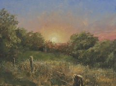 Serendipitous Sunset, Painting, Gouache on Wood Panel