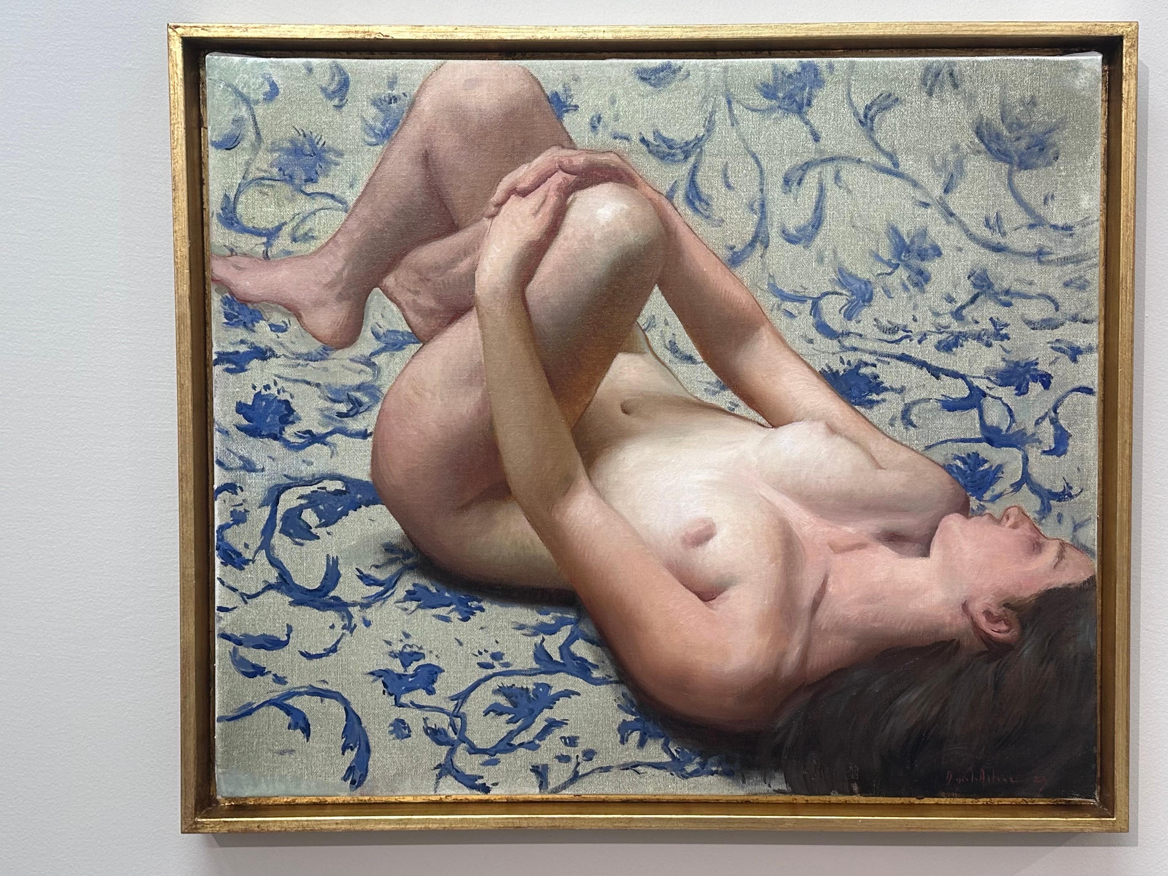 Birchina- 21st Century painting of a nude woman laying. - Painting by Daniela Astone
