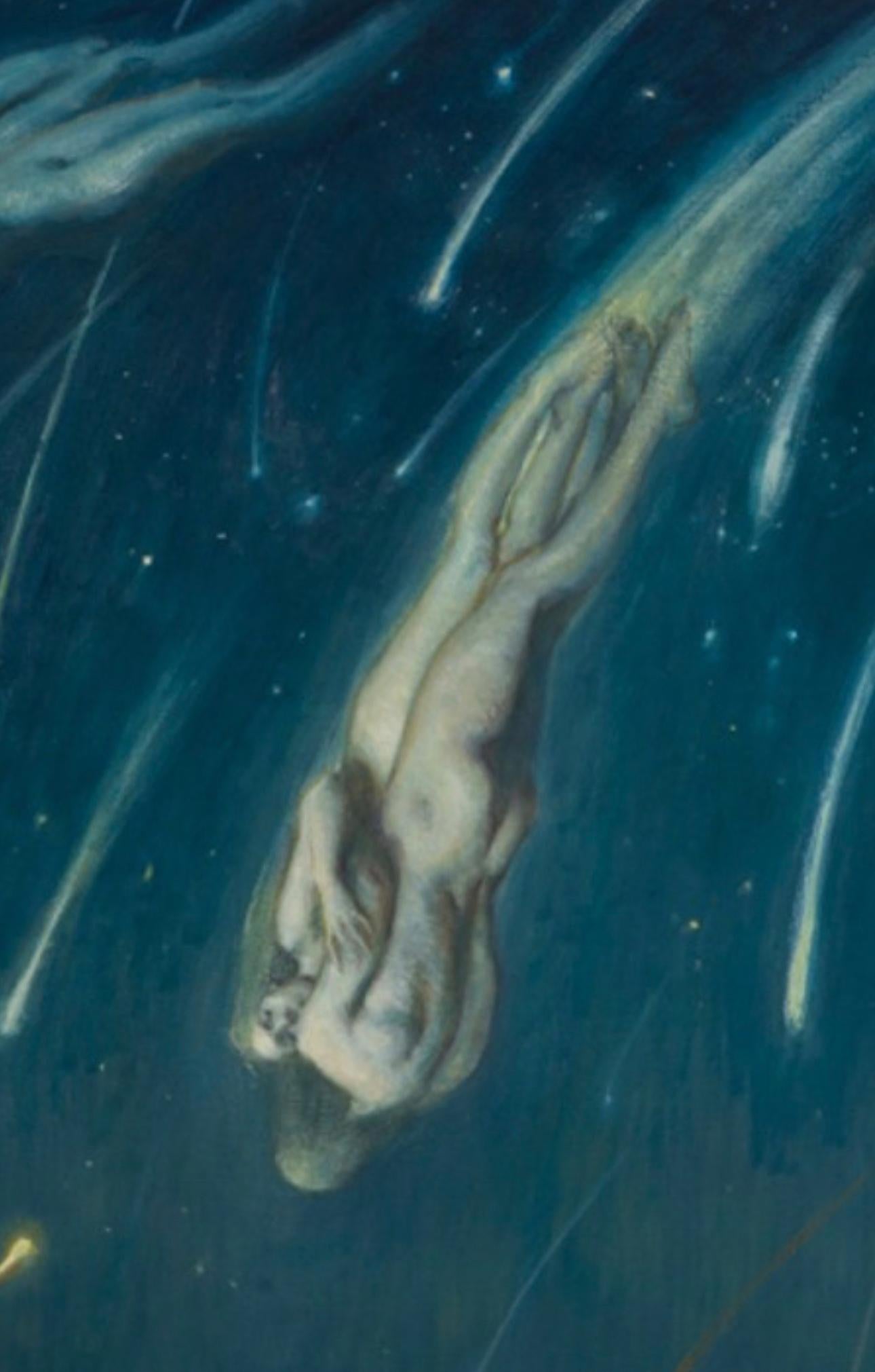Meteors du 21e siècle représentant une femme nue allongée - Painting de Daniela Astone