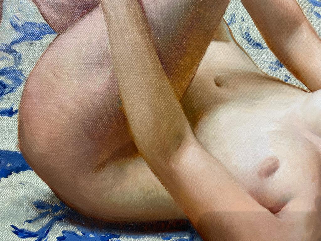 Birchina - Peinture du 21e siècle représentant une femme nue allongée en vente 2